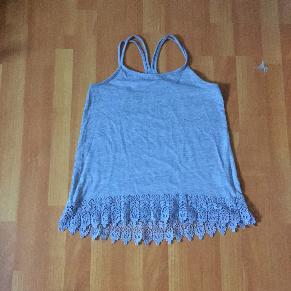 Grey Tank with Lace